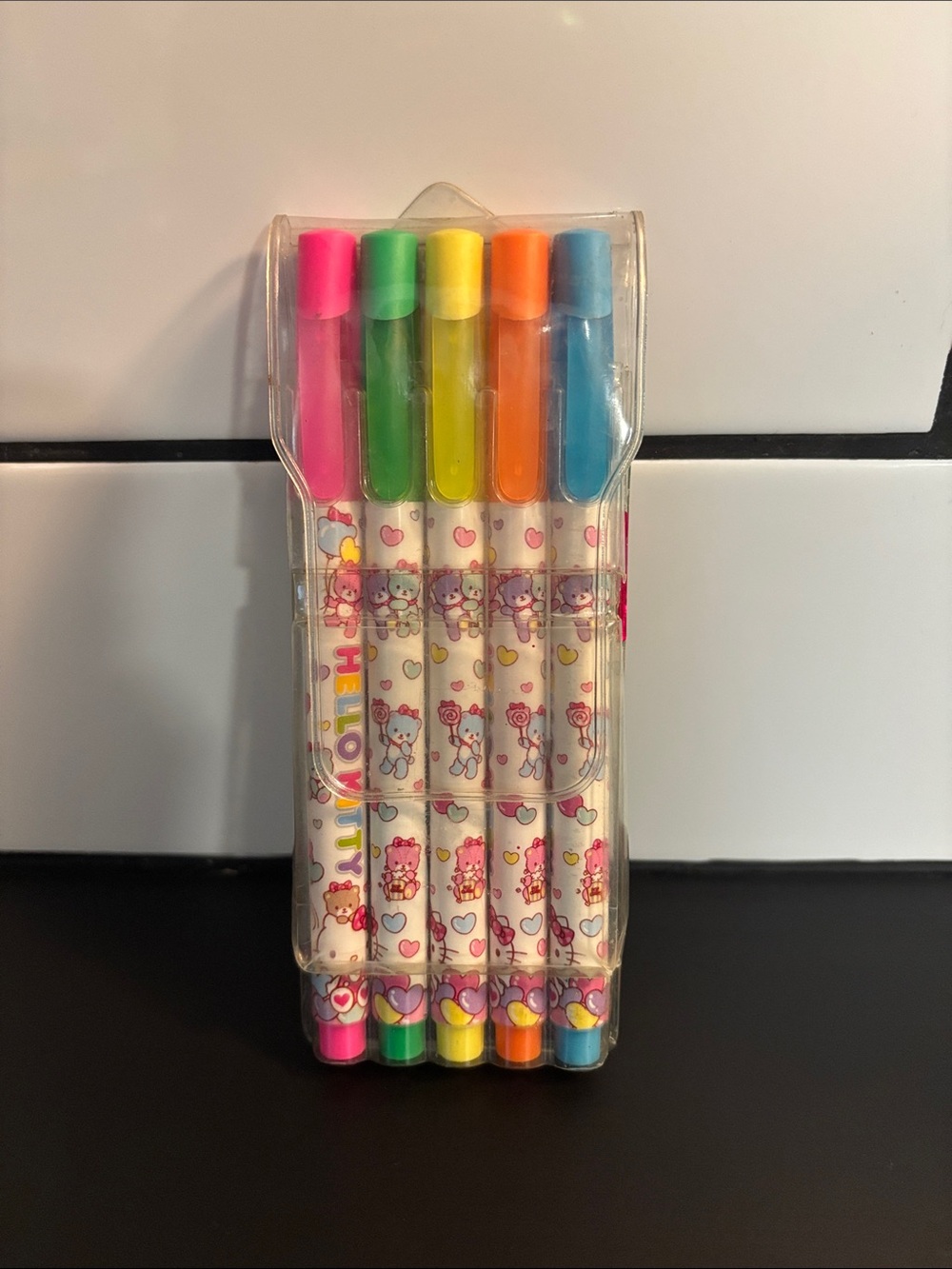 Vintage Sanrio Hello Kitty Color Scented Highlighter Pen Set (2011) NWT